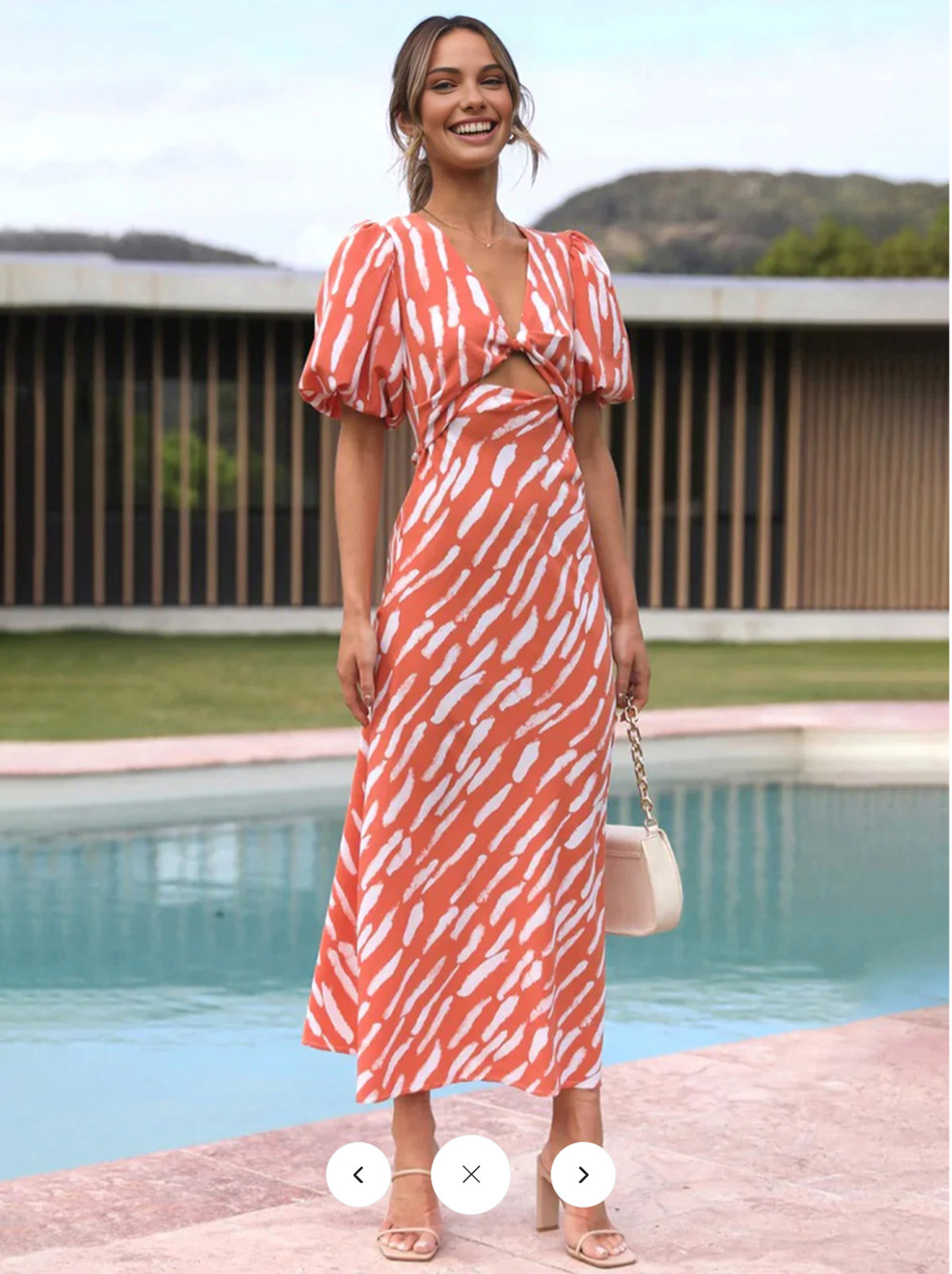 Copied - NWT Commense Stripe Pattern Cutout Long Dress Sz M